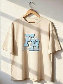 American Style Casual Short Sleeve T-Shirt, Fashionable Short Sleeve T-Shirt For Spring And Summer 2026, Made In Mexico, 180 Grams. Cartoon Print, Couple Design, Suitable For Indoor Or Outdoor Wear. Crew Neck, Unisex, Ideal For Office And Leisure. One-Piece Pack. - APR-P631577SLNDXZGY573 - 查看 1