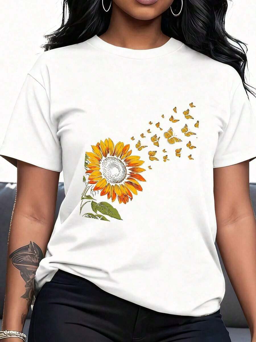 Sudadera Casual de Cuello Redondo para Mujer con Diseño Vibrante S-1 de Algodón Puro - Blanco 2 - Ver 1