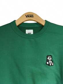 Sudadera Vans para mujer con estampado de panda, estilo deportivo informal y cómodo, cuello redondo, VN000JK0J5F - Verde - Ver 3
