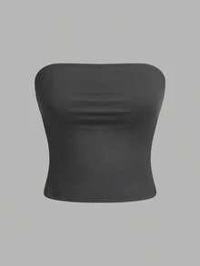4 piezas de tops de camisola de color liso y de uso versátil casual para mujeres, adecuados para vacaciones de verano - Multicolor 3 - Ver 5