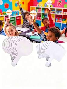 Handgehaltene Whiteboard, wiederverwendbare Whiteboard für den Klassenraum, Lehrer- & Schüler-Antwortboard, doppelseitige löschbare Schreibtafel mit Griff, Auktionstafel, Nachrichtentafel für Zuhause, Präsentationszubehör, dekorative Korkwand - F - Übersicht 7