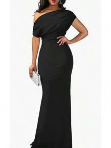 2026 Spring/Summer Women's Elegant Sleeveless Off-Shoulder Tight-Fitting Long Formal Party Dress Dresses For Women Summer Dresses For Women Vacation Outfits Women - 黑色 - 查看 12