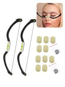 2 piezas Regla bordada para cejas con diseño horizontal, regla de nivel de arco y flecha para tatuajes, herramienta de diseño de forma de cejas niveladora, plantilla de peinado de cejas, herramienta de dibujo de cejas simétricas, regla de marcado de línea de cejas para maquillaje permanente, 1 pieza bolígrafo blanco de marcado de micro tatuaje de cejas, regla curva de nivel de tatuaje para cejas, medición de cejas, línea de tatuaje pre-entintada PMU negra para medición de cejas 1 pieza - Multicolor - Ver 10