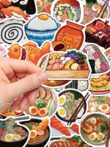 55pcs Japanese Food Stickers For Laptop Suitcase Storage Box Scrapbook Decor DIY Doodle Stickers - A - View 6