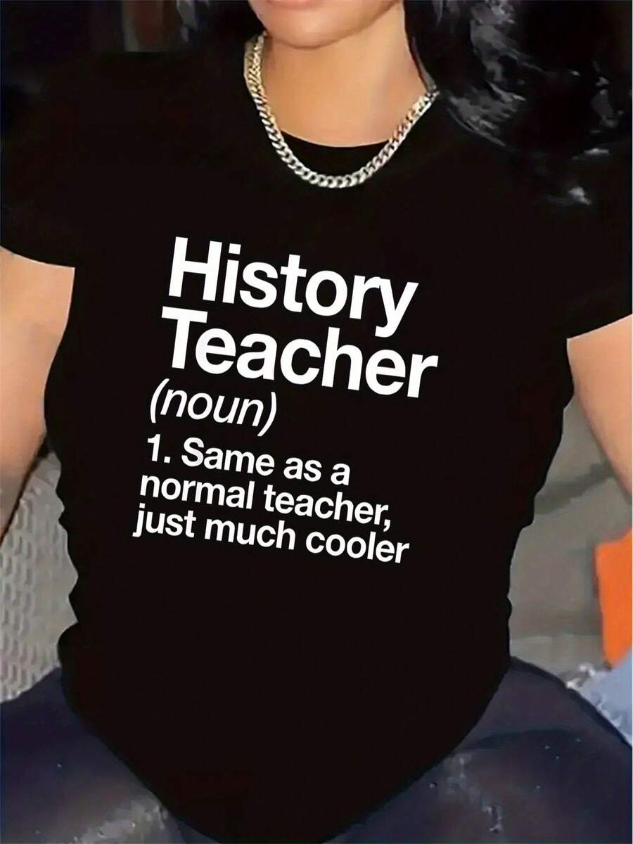 Camiseta Femenina Manga Corta Estilo Clásico Ligera Fresca Versátil Verano eñora Manga Corta Diseño Elegante Casual Ligera Uso Diario Verano - Negro - Ver 1