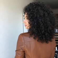 Curly Wig With Bangs Synthetic Heat Resistant Full Wig Curly Wigs For Women - Black - View 4