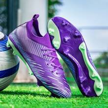 Unisex FG Soccer Cleats, Breathable Knit Firm Ground Soccer Shoes For Training & Matches - Màu tím - Xem 6