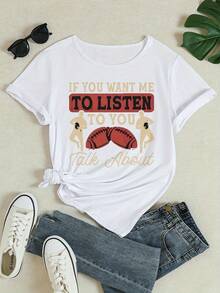 Women's 1962 Crew Neck Short Sleeve T-Shirt; American Football T-Shirt; Vintage T-Shirt, Team Mascot T-Shirt, Sunday - 白 - 查看 4