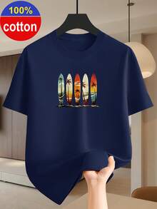 Edición Limitada, Camiseta de Manga Corta para Hombre% Algodón, Corte Regular Simple y Elegante, Cuello Redondo, Tejido de Algodón para un Uso Cómodo, Puede Usarse como Regalo para las Fiestas, Algodón Ligero - Azul - Ver 12
