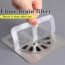 Strong Adhesive Mesh Drain Hair Catchers 10 Pack, Disposable Stick-On Filters For Laundry, Sink And Bathroom Floor Drains - 1 - View 8