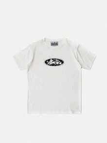 Women's Short-Sleeved T-Shirt From The Korean Badblood BCAC Series, Unique Design, American Sports Style With Round Neck, Comfortable Loose-Fit T-Shirt, Fashionable T-Shirts. - 白色 - 查看 3