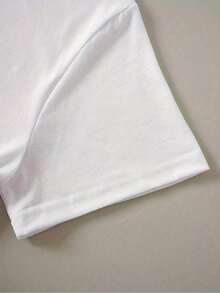 100% Cotton T-Shirt With "God Is Happy" Print - White - View 4