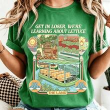 Soft Retro Epcot-Inspired T-Shirt With Living With The Land Aesthetic, Funny D Park T-Shirt With The Phrase 'Get In Loser We Re Gonna Learn About Lettuce', Festive Clothing For Women, Vintage Style T-Shirts, Free Shipping, Perfect To Pair With Jeans, Women's Blouse, Women's Activewear - 綠色 - 查看 2