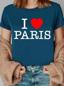 1 camiseta con estampado de París, recuerdo de vacaciones en París, 180g 100% algodón - Blanco - Ver 10