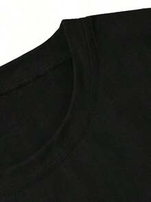 Women's Plus Size Black T-Shirt With Los Angeles Hand Gesture Print, Y2K Street Fashion Style, Comfortable And Versatile, Casual Streetwear, Autumn Top {S-4XL} Relaxed Plus Size T-Shirt, Women's Tees - 黑色 - 查看 4