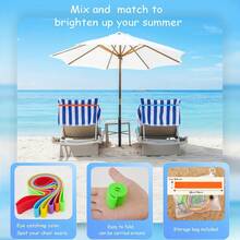 6Pcs Silicone Beach Towel Bands, 20cm*1cm Stretch Non Slip Towel Holder Elastic Strap, Portable Towel Clips For Beach Chair Cruise Pool Camping Towel Fixing Accessories - A - View 2