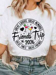 Nuevas llegadas para el verano. Los más vendidos del verano para mujeres. Camiseta de algodón para mujer, ideal para viajes y vacaciones. Camiseta a la moda para grupos de amigos. Camiseta cómoda para mujer. Blusa, camisa > Hermosa. - Blanco - Ver 8