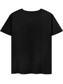 Camiseta de Mujer - Camiseta con estampado de girasoles negros para hombre y mujer - Camiseta casual de manga corta y cuello redondo, suave y transpirable, con estampado floral amarillo, ajuste cómodo adecuado para todas las estaciones, ideal para primavera, verano y otoño, tela no elástica (talla unisex para adultos) - Prenda casual versátil - Negro - Ver 2