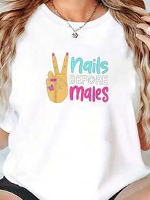 Camiseta de Verano con Frases Divertidas de Artistas de Uñas para Hombres, Estilo Unisex - Blanco - Ver 7