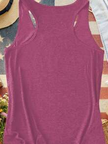 ELYSIAN WEAR 180G Vest Casual Summer Style Women's Sleeveless Top With Colorful Birds And Flowers Print For Nature Lovers And Outdoor Activities - 玫紅色 - 查看 2