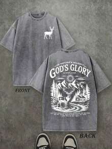 Camiseta Cristiana 'Glory of God', 'PSALMOS 42:1 COMO EL CIERVO ANHELA LAS RÍAS DE AGUA, ASÍ MI ALMA ANHELA TI, MI DIOS.' Camiseta con Citas Bíblicas, Camiseta Vintage Retro Lavada con Estampado a Doble Cara (Camiseta de Algodón Puro de 230 g/m²) Camiseta Cristiana de Alta Calidad, Regalos Cristianos, Camisetas para Hombre y Mujer, Camiseta Cómoda, Camiseta Cristiana de Moda, Camiseta de Algodón Puro Estilo Urbano para Otoño - Gris - Ver 7