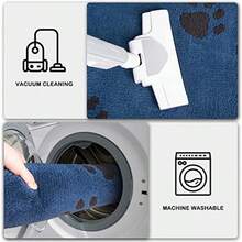 PURRUGS - Tapete para puerta de 20 x 31.5 pulgadas, antideslizante, lavable a máquina, rascador de zapatos, felpudo de perro, tapete superabsorbente para zapatos y patas húmedas, color azul - 20 x 31,5 - Ver 7