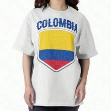Camiseta de la Selección Nacional de Colombia para Aficionados de Estadios Deportivos, Jersey de Seguidor, Camiseta de la Copa de Fútbol, Camiseta de Talla Grande - Negro - Ver 1