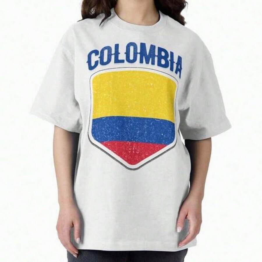 Camiseta de la Selección Nacional de Colombia para Aficionados de Estadios Deportivos, Jersey de Seguidor, Camiseta de la Copa de Fútbol, Camiseta de Talla Grande - Negro - Ver 1