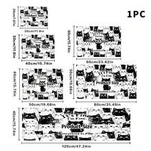 1 pieza Alfombrilla absorbente, con patrón de gato de dibujos animados y texto en inglés, adecuada para mesa de comedor y cafetería, alfombrilla de drenaje multiusos, regalo para el hogar, decoración de escritorio - XYLSD-387 - Ver 14