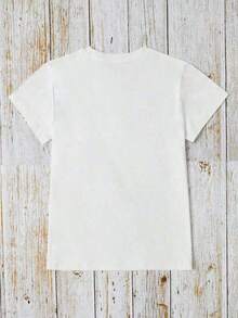 Camiseta Casual de Verano para Mujer con Estampado de Letras y Cuello Redondo, Manga Corta, para Uso Diario y Playa, Camiseta Gráfica Blanca, Camisetas Gráficas para Mujer, Camiseta de Verano, Camiseta Casual, Ropa de Vacaciones para Mujer, Diseño Joven y Moderno, Camiseta Gráfica, Camisetas Gráficas para Mujer, Camiseta de Verano, Camiseta Casual, Ropa de Vacaciones para Mujer, Diseño Joven y Moderno, 100% Algodón. - Blanco - Ver 3