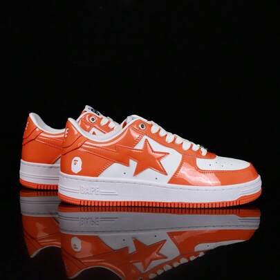  Zapatillas casuales de A BATHING APE Bape, zapatos de ocio con logotipo de estrella de color contrastante y brillo