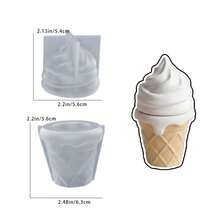 2pcs Summer Decor Ice Cream Shaped Silicone Mold, Candle Wax Cement Resin Mold, Home Decoration Mold, Suitable For Handmade, Gift Making - Storage Jar Mold - View 2