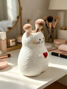 1Pc Heart Cat Resin Vase - 3D Cartoon Pet Shape Flower Vase For Living Room, Valentine's Day Birthday Housewarming Gift | Home Decor, Room Decor, Boho Decor, Desk Decor, Cute Collectible, Unique Gift, Table Centerpiece, Housewarming Gift - New Model - View 7