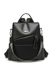 Mochila de marca de diseñador de lujo para mujer con gran capacidad y mochila de viaje multifuncional de alta calidad para chica - Negro - Ver 5