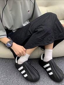 adidas originals AdiFOM Superstar 經典舒適運動 低筒 生活休閒鞋 男女同款 黑色 - 黑與白 - 查看 1