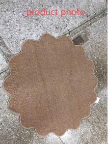 1pc Casual Floral Edged Round Floor Mat, Asymmetrical Art Shaped Rug, Decorative Carpet, Living Room/Bedroom Lounge Mat, Carpet, Home Decor, Ins Style Personalized Rug, Semi-Outdoor Patio Mat, Courtyard Leisure Area Accent, Spatial Aesthetic Atmosphere Rug, Washable Art Floor Mat, Modern Minimalist Soft Furnishing Accent, Balcony Decor Rug - Multicolor - View 10