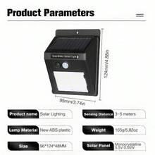 1/2件 30/25LED 太陽能壁燈 ABS 白色燈光，太陽能感應式壁燈，3種照明模式，光感人體感應壁掛燈，適用於露台庭院門廊戶外 - 太陽能壁燈 - 查看 7