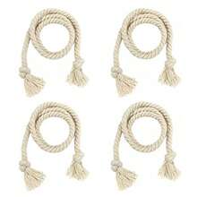 4pcs Beige Woven Tie Backs, Modern Minimalist Style Window Curtain Decorative Tiebacks - 4pcs - View 9