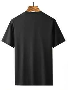 Plus Size Casual T-Shirt - hitam - View 4