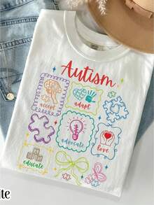 Camiseta linda con la frase "Está bien ser diferente", camiseta de aceptación del autismo, camiseta para maestros, neurodiversidad. - Blanco - Ver 8