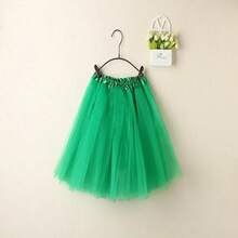 Women's Vintage Summer Tulle Skirt, Elegant Adult Ballet Dancewear, Party Costume, Dance Dress, Mini Skirt - 草綠色 - 查看 4