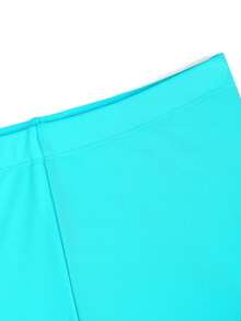 Women's Surfboard Print Long Sleeve Rash Guard Swimsuit 2 Piece Set Tight Fitting Sports Beach Surfing Pullover Swimwear High Neck Diving Suit High Elasticity, Sun Protection, Quick Drying, Surfing, Diving, Outdoor Swimming, Sunbathing - Mint Blue - View 8