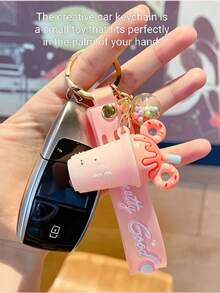 Cartoon Ice Cream PVC Keychain, Cute Bag And Backpack Charm, Car Key Accessory, Ideal Gift Choice For Back To School And Teacher's Day - Multicolor - View 4