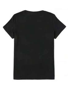 Camiseta Gráfica para Mujer "Enfermera de UCI" - Casual y Transpirable, de Poliéster, Manga Corta, Cuello Redondo, Lavable a Máquina, Comodidad Primavera/Verano con Estampado Temático, Top de Verano |     Estilo Casual |     Ajuste Cómodoblusas para mujer>ropa - Negro - Ver 2