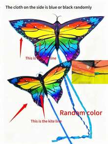 Colorful Butterfly Kite, Large Colorful Butterfly Kite, Multi-Color Kite With Flying Tools, Outdoor Sports & Game Supplies (Random Kite Handle Style) (Some Colors Random) - Multicolor - View 8