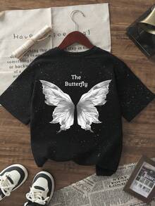 Camiseta de manga corta con cuello redondo, nueva y casual, con brillo y lentejuelas, una camiseta suelta y versátil de moda para mujeres - Negro 2 - Ver 3