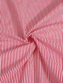1pc Striped Fabric, Handmade Clothing DIY Sewing Material - Red - View 1