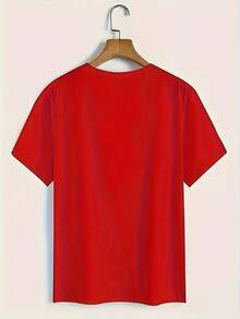Camiseta Casual de Manga Corta para Primavera y Verano, Para Dama - [Rojo] - Ver 2
