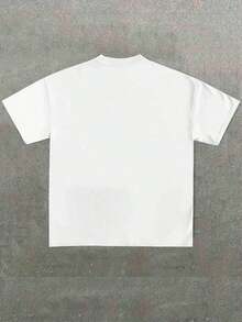 180g Pure Cotton T-Shirt, White, With Vintage Graphic Print "NAGWARE", Men's T-Shirt, Casual, Comfortable, Fashionable, Urban Style, 100% Pure Cotton, Printed, Gift, Streetwear. - 白色 - 查看 2