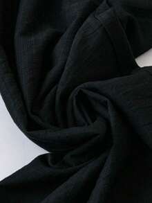 Pantalones anchos y largos sueltos de moda para mujeres de talla grande - Negro - Ver 5